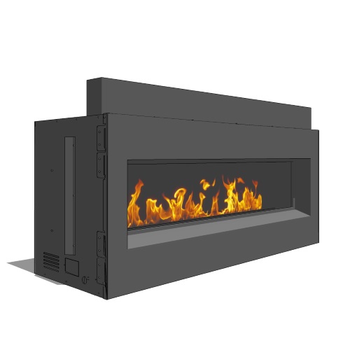 CAD Drawings BIM Models Spark Modern Fires Fire Ribbon Direct Vent 5' Fireplace (Model 60)