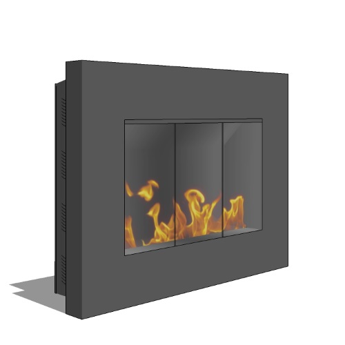 CAD Drawings BIM Models Spark Modern Fires Fire Ribbon Vent Free Slim 26" (Model 26)