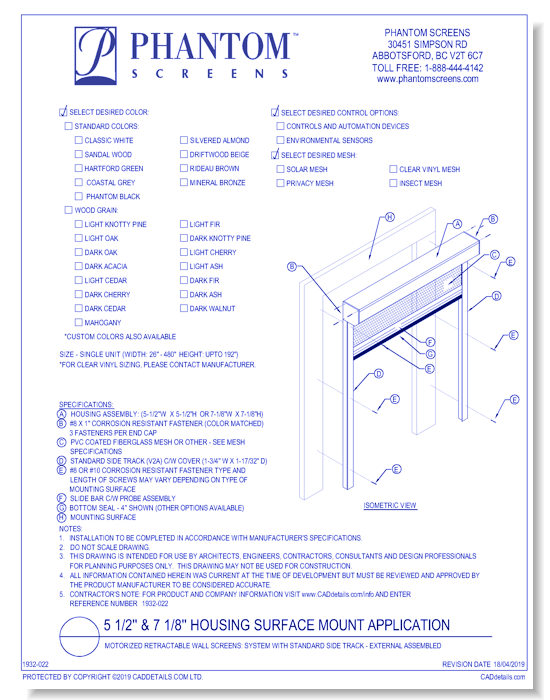 Motorized Retractable Wall Screens: System with Standard Side Track - External Assembled