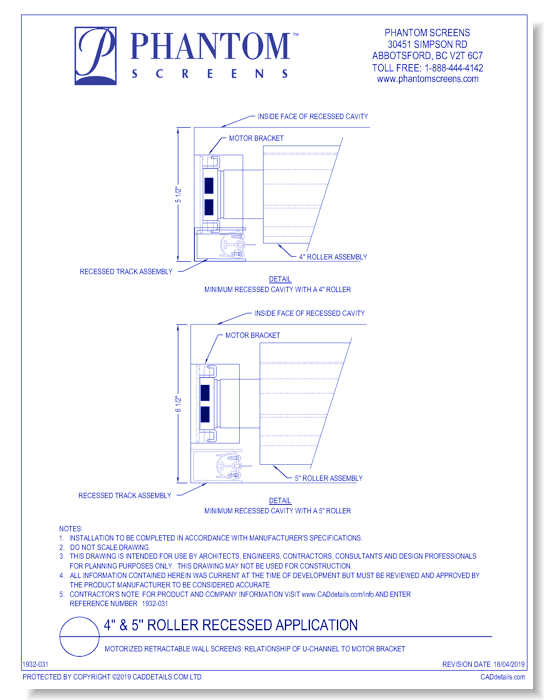 Motorized Retractable Wall Screens: Relationship of U-Channel to Motor Bracket