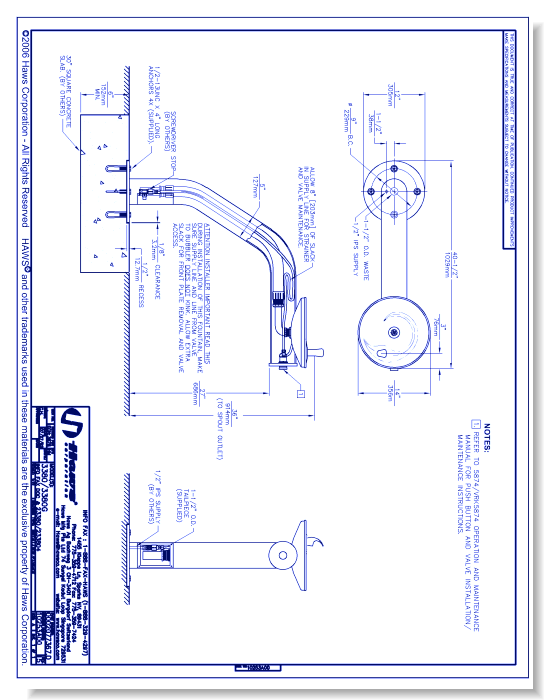 Model 3380: ADA Outdoor Steel Pedestal Drinking Fountain