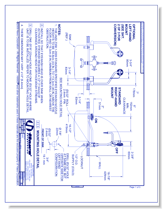 Model 7610: AXION® MSR Laboratory Eye/Face Wash