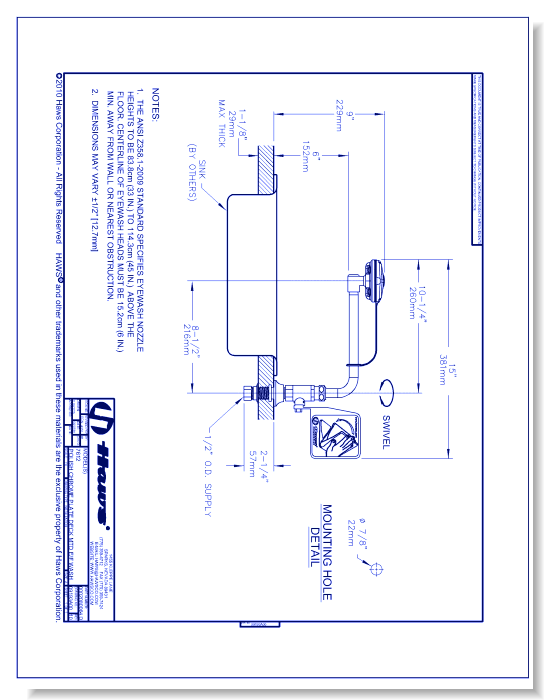 Model 7612: AXION® MSR Laboratory Eye/Face Wash