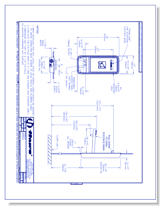 Model 7656WCC: AXION® MSR Barrier-Free Recessed Eye/Face Wash