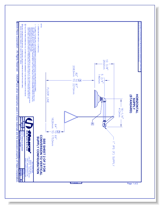 Model 8122: AXION® MSR Drench Shower
