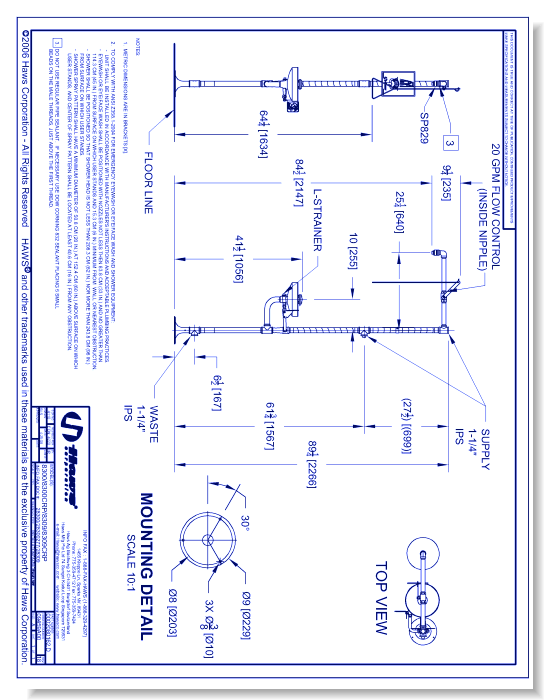 Model 8300-8309: AXION® MSR Emergency Shower and Eye/Face Wash