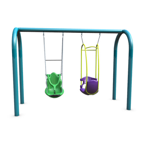 CAD Drawings BIM Models BCI Burke Playgrounds ARCH SWING w/ FREEDOM SEAT & KONNECTION® SWING
