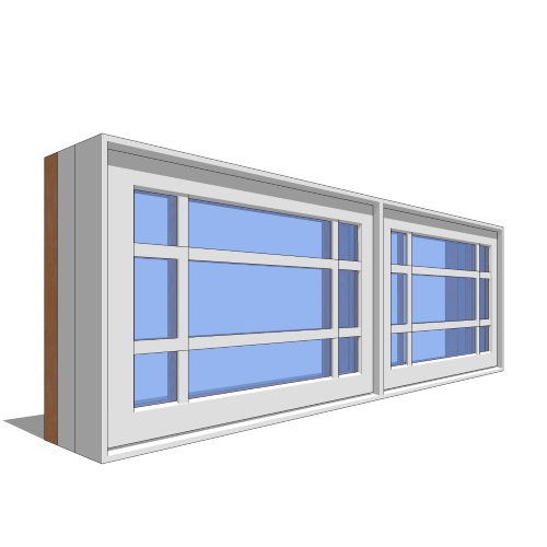 Premium Series™ Window Revit Object: Casement Transom - 2 Wide
