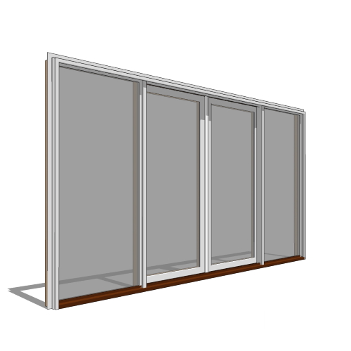 Contemporary Collection™ Door Revit Object: Sliding 4 Panel with Direct Glazed Side Panel