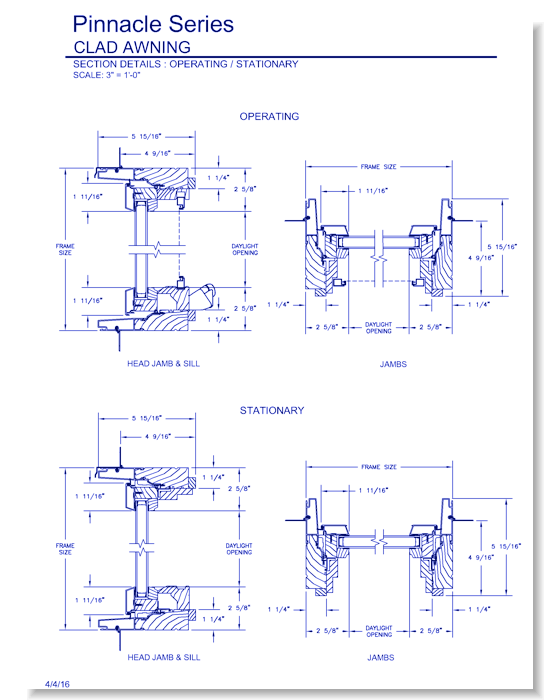 Pinnacle Clad Awning: Section Details