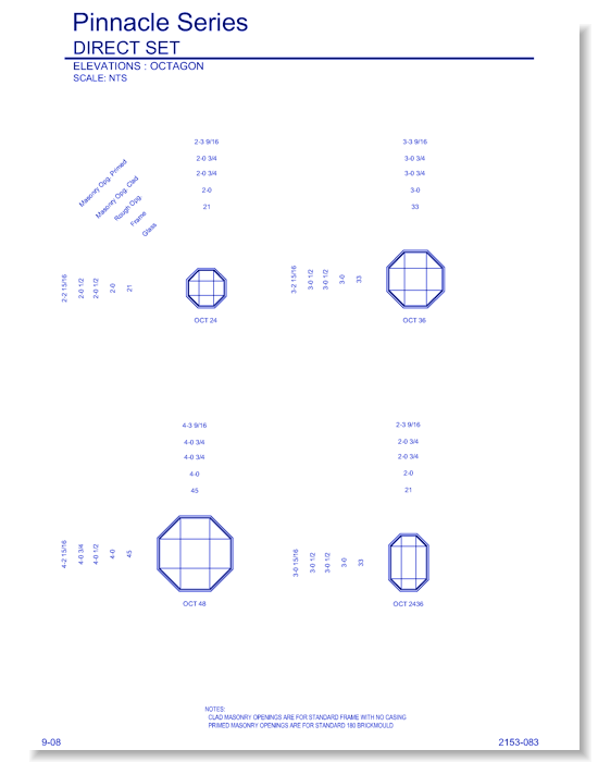 Pinnacle Primed Direct Set Windows: Elevations