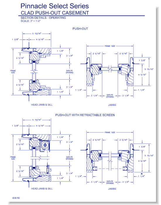 Pinnacle Select Casement: Section Details