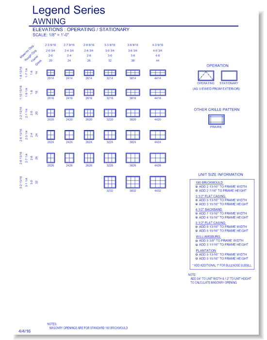 Legend Awning: Elevations