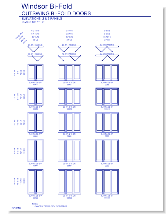 Windsor Bi-Fold: Elevations