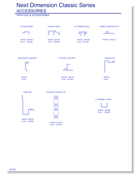 Next Dimension Classic Accessories; Parts