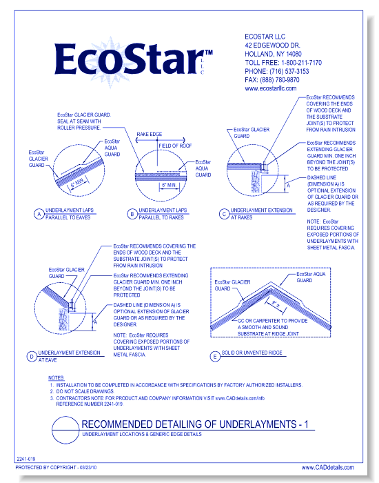 Recommended Detailing Of Underlayments - 1