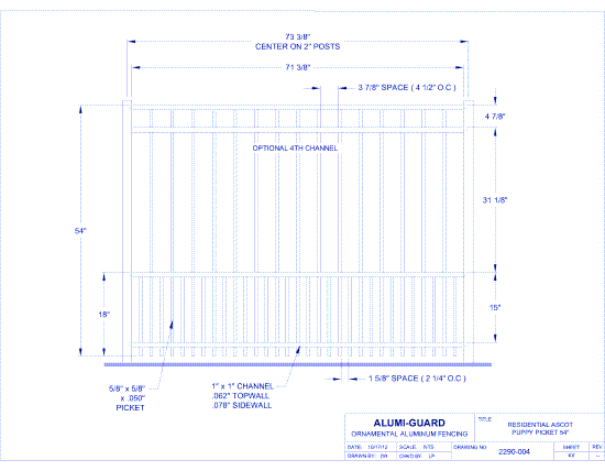 Residential Manchester 54" Puppy Picket (RA544S0-2)