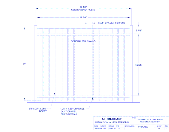 Commercial & Concealed Fastener Manchester 54" (CCFA543S)