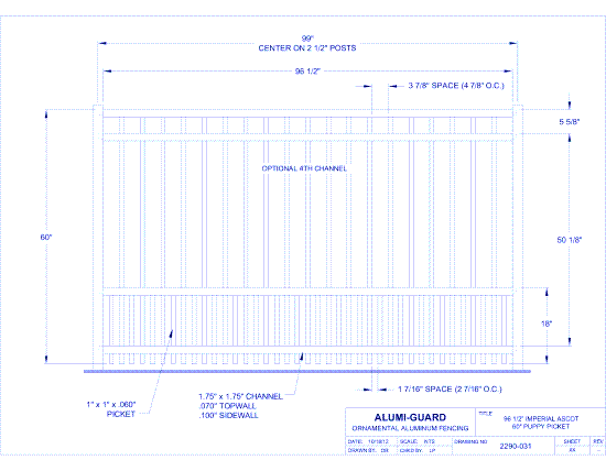 8' Imperial Manchester 60" Puppy Picket (IM8A604S0-2)