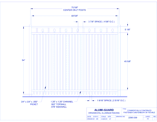 Commercial & Concealed Fastener Salem 54" Royale (CCFC543S0-1)