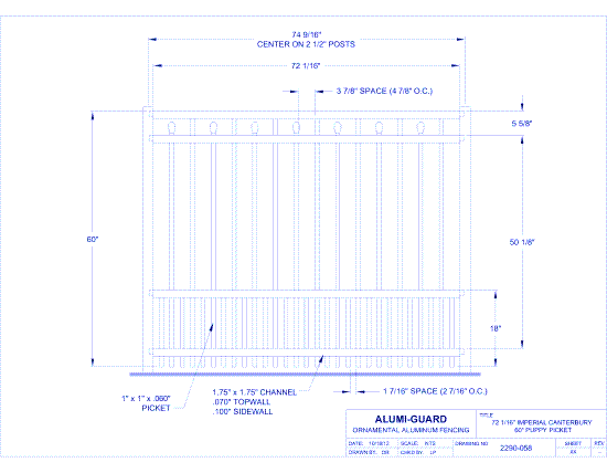 6' Imperial Salem 60" Puppy Picket (IM6C604S0-2)