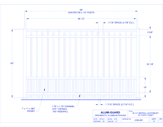 8' Imperial Salem 60" Puppy Picket (IM8C604S0-2)