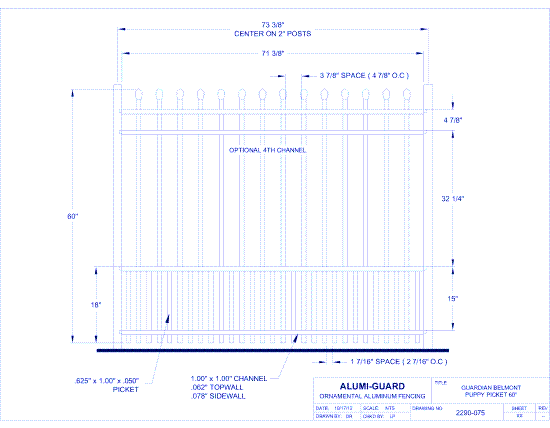 Guardian Newcastle 60" Puppy Picket (GB604S0-2)