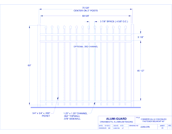 Commercial & Concealed Fastener Newcastle 60" (CCFB603S)