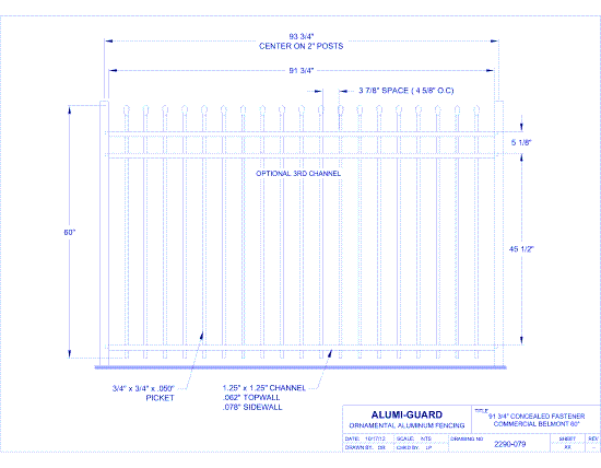 Concealed Fastener Commercial Newcastle 60" (CFB603S)