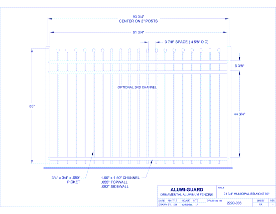 8' Municipal Newcastle 60" (M8B603S)