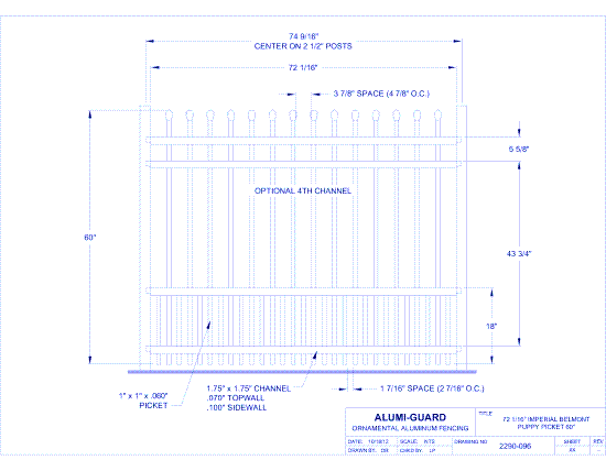 6' Imperial Newcastle 60" Puppy Picket (IM6B604S0-2)