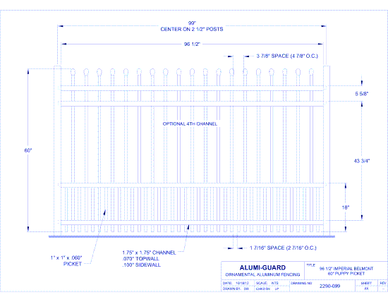 8' Imperial Newcastle 60" Puppy Picket (IM8B604S0-2)