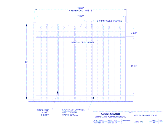 Residential Newcastle Staggered 60" (RH603S)