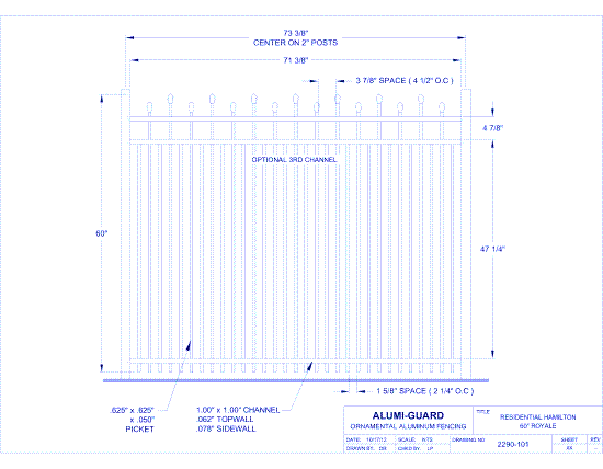 Residential Newcastle Staggered 60" Royale (RH603S0-1)