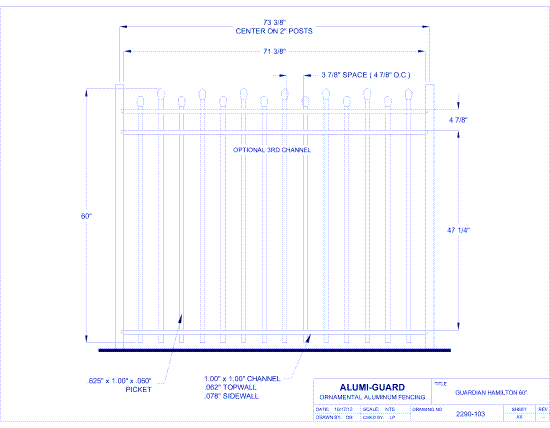 Guardian Newcastle Staggered 60" (GH603S)