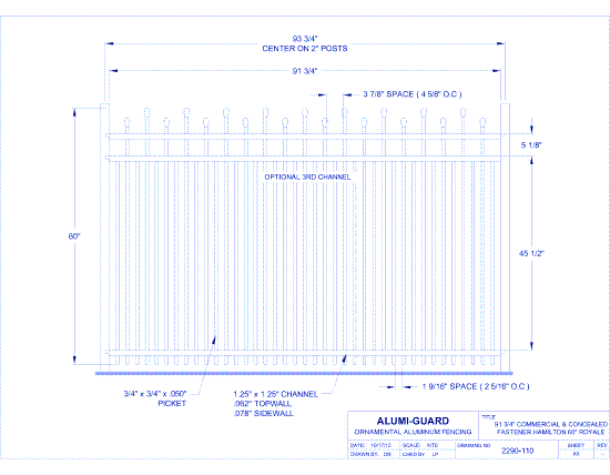 Concealed Fastener Commercial Newcastle Staggered 60" Royale (CFH603S0-1)