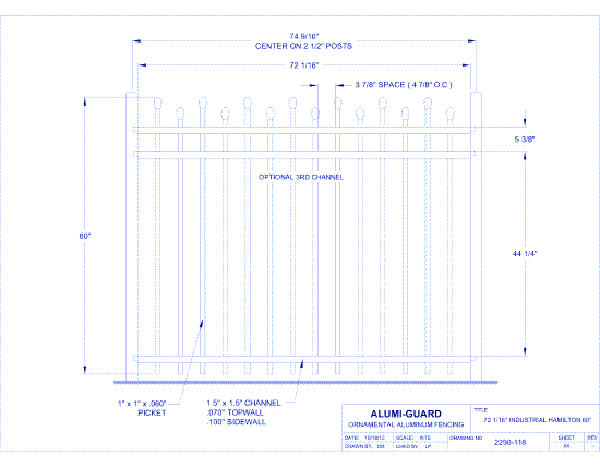 6' Industrial Newcastle Staggered 60" (I6H603S)