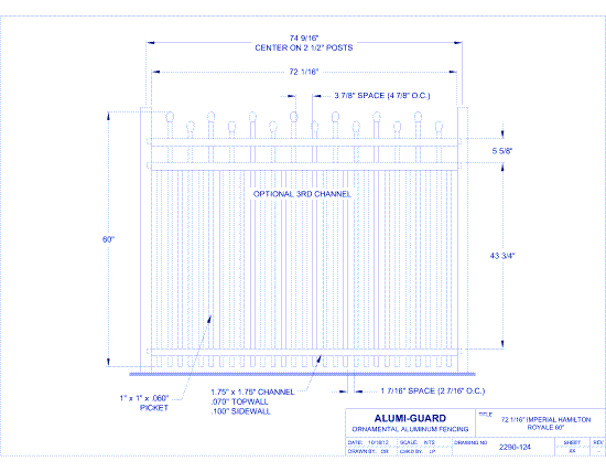 6' Imperial Newcastle Staggered 60" Royale (IM6H603S0-1)