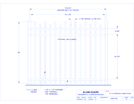 6' Imperial Newcastle Staggered 60" (IM6H603S)