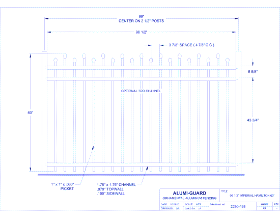 8' Imperial Newcastle Staggered 60" (IM8H603S)