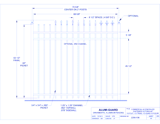 Commercial & Concealed Fastener Orleans 60" (CCFV603S-3)