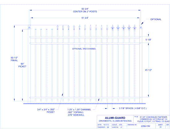 Concealed Fastener Commercial Orleans 60" (CFV603S-3)