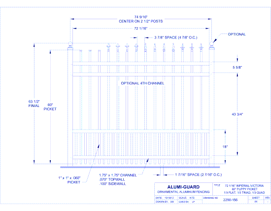 6' Imperial Orleans 60" Puppy Picket (IM6V604S0-2-3)