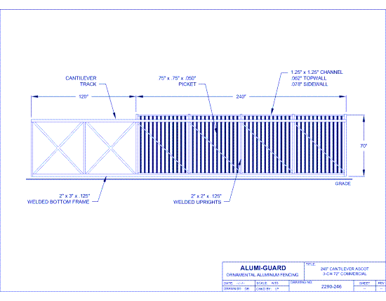 20' Cantilever Commercial Manchester 02 Arch 3-CH 72" (GT02C240CA723)