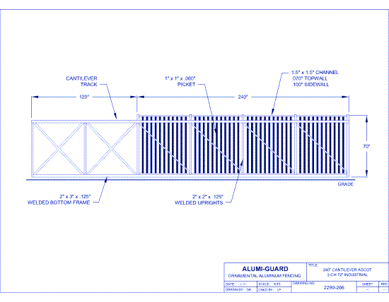 20' Cantilever Industrial Manchester 02 Arch 3-CH 72" (GT02C240IA723)