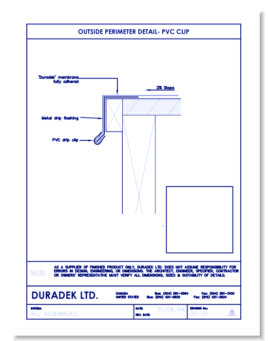 Outside Perimeter Detail OS-01 - PVC Clip