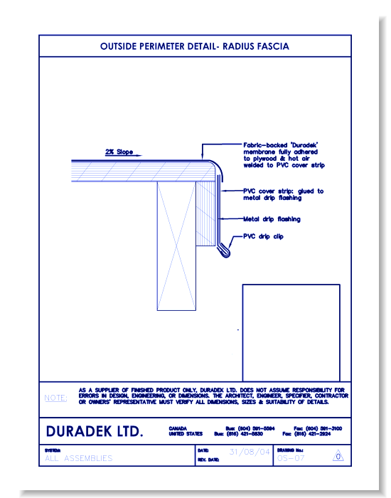 Outside Perimeter Detail OS-07 - Radius Fascia