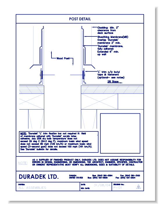 Outside Perimeter Post Detail P-01