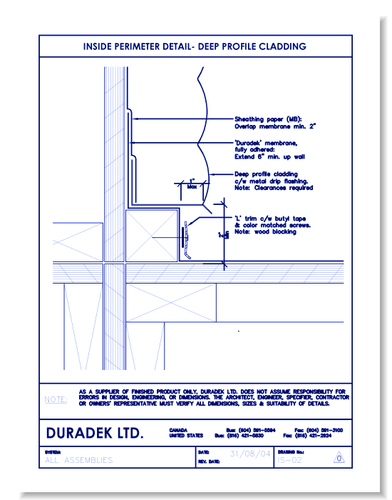 Inside Perimeter Detail IS-02 - Deep Profile Cladding