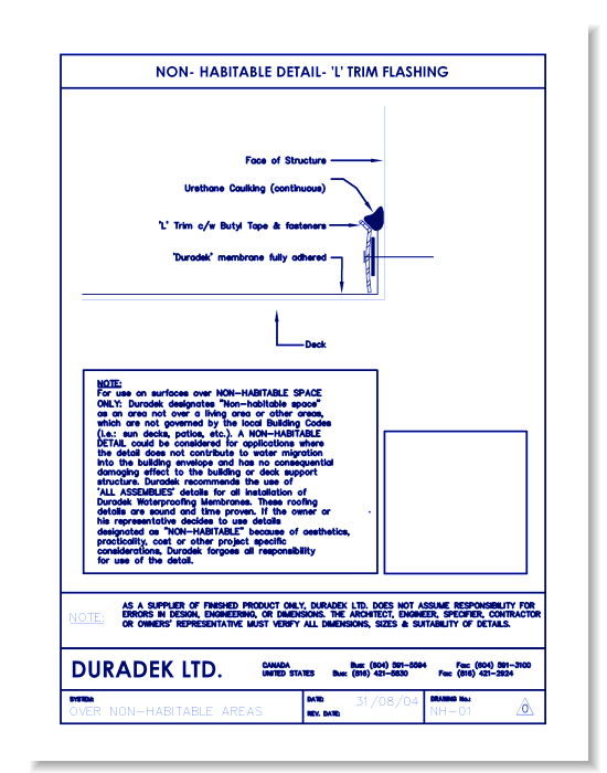 Non-habitable NH-01 - L Trim Flashing